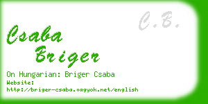 csaba briger business card